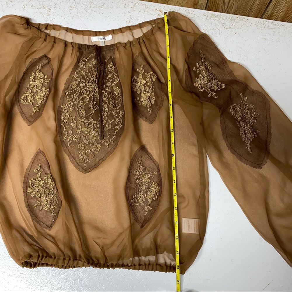 🌟4 for $10 SALE🌟  Women’s Metro 7 Sheer Brown Shirt - Picture 8 of 16